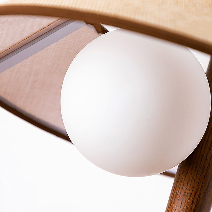 Lampe de table 1 lumière avec vase cylindrique conique en ciment, tissu en bois de frêne vintage traditionnel pour chambre à coucher 