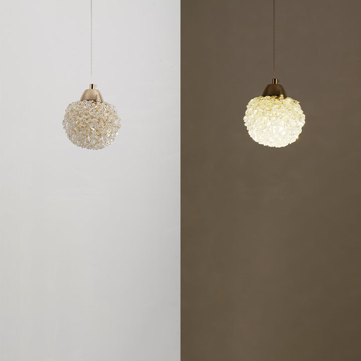 Moderne Luxus Kristall Eisen Waben Ball 1-Licht Pendelleuchte für Esszimmer 