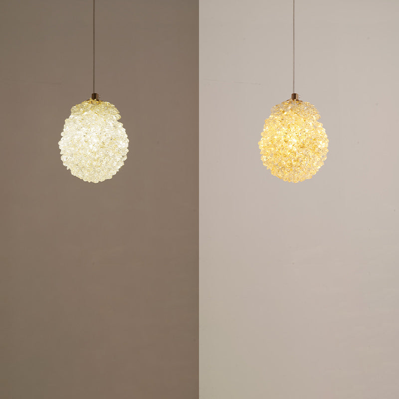 Moderne Luxus Kristall Eisen Waben Ball 1-Licht Pendelleuchte für Esszimmer 