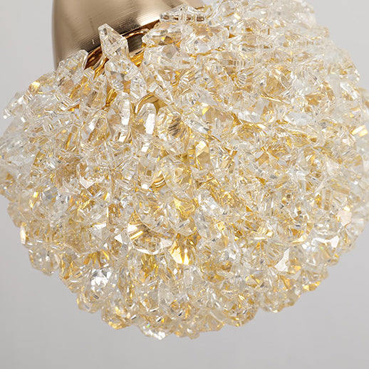 Moderne Luxus Kristall Eisen Waben Ball 1-Licht Pendelleuchte für Esszimmer 