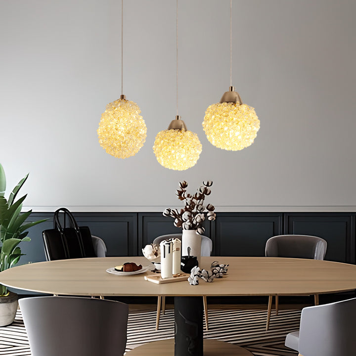 Moderne Luxus Kristall Eisen Waben Ball 1-Licht Pendelleuchte für Esszimmer 