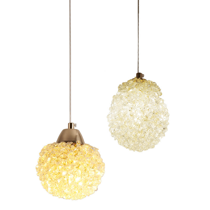 Moderne Luxus Kristall Eisen Waben Ball 1-Licht Pendelleuchte für Esszimmer 
