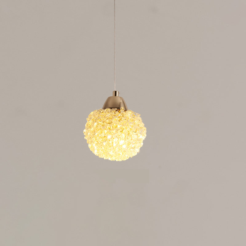 Moderne Luxus Kristall Eisen Waben Ball 1-Licht Pendelleuchte für Esszimmer 