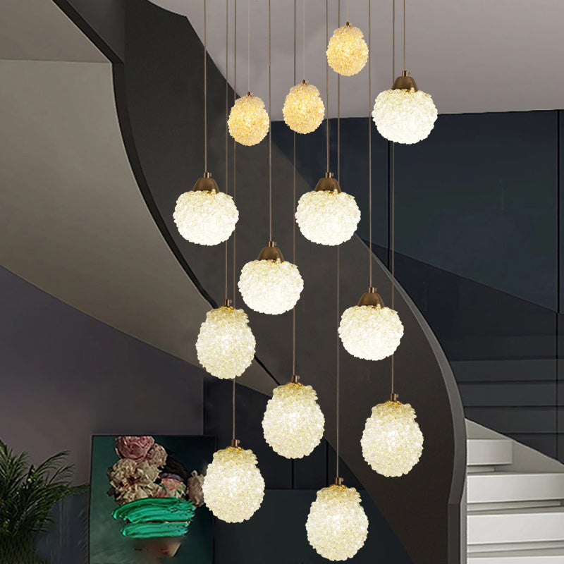 Moderne Luxus Kristall Eisen Waben Ball 1-Licht Pendelleuchte für Esszimmer 