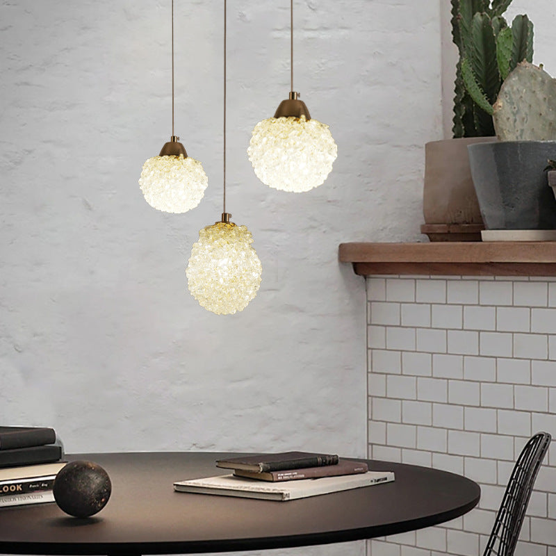 Moderne Luxus Kristall Eisen Waben Ball 1-Licht Pendelleuchte für Esszimmer 