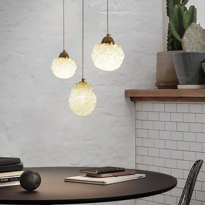 Moderne Luxus Kristall Eisen Waben Ball 1-Licht Pendelleuchte für Esszimmer 