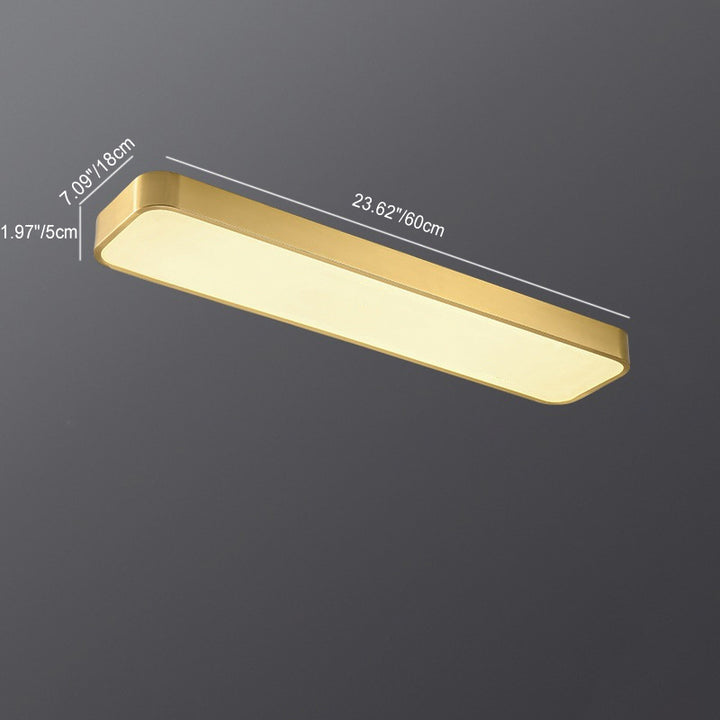Luz de techo LED montada al ras rectangular de pájaro hoja de pintura acrílica de cobre chino tradicional para pasillo 