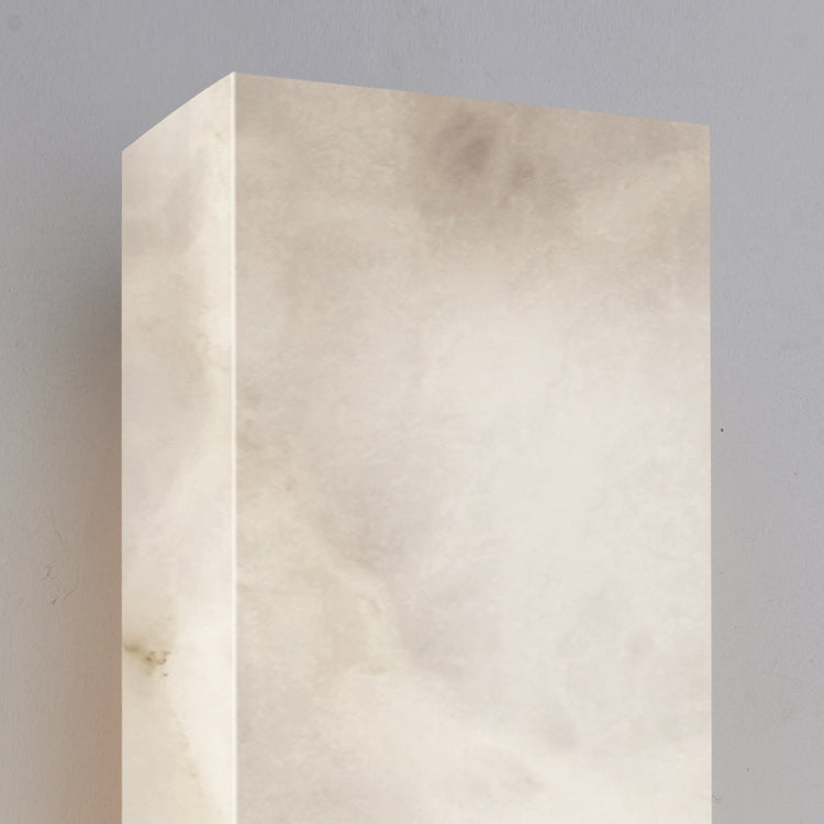 Applique murale LED rectangulaire en marbre chinois traditionnel cuivre fleur de prunier naturelle pour chevet 