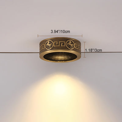 Traditionelle Chinesische Messing Aluminium Runde Pferd LED Downlight Unterputz Deckenleuchte Für Wohnzimmer 