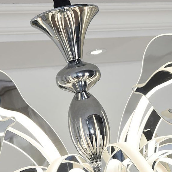 Modern Art Deco Iron Crystal Acrylic Swan LED Chandeliers For Living Room