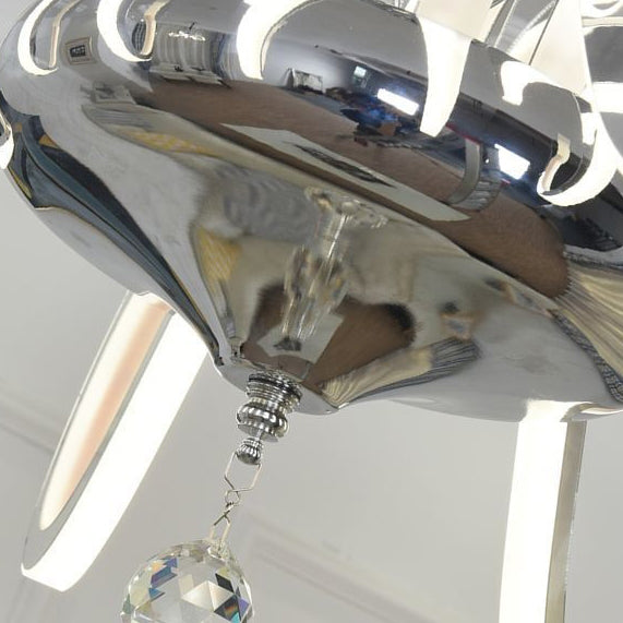 Modern Art Deco Iron Crystal Acrylic Swan LED Chandeliers For Living Room