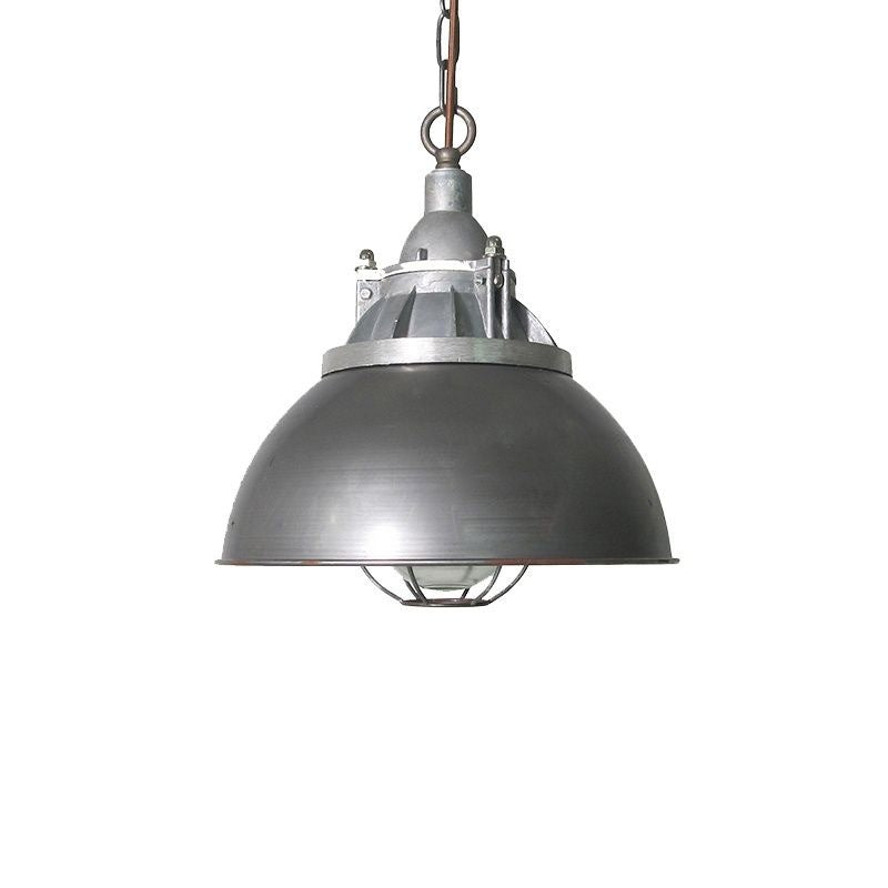 Lámpara colgante de 1 luz con jaula de vidrio de hierro industrial contemporáneo para comedor 