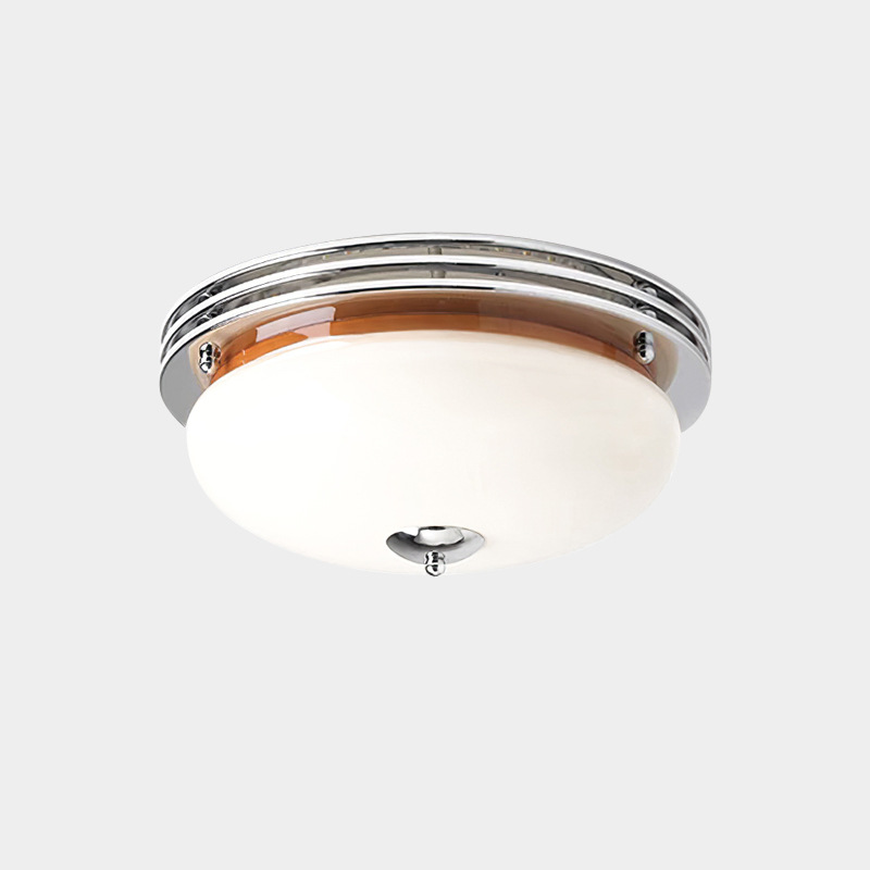 Plafonnier semi-encastré à 3 lumières traditionnel vintage en fer et verre pour couloir 