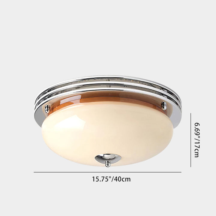 Plafonnier semi-encastré à 3 lumières traditionnel vintage en fer et verre pour couloir 
