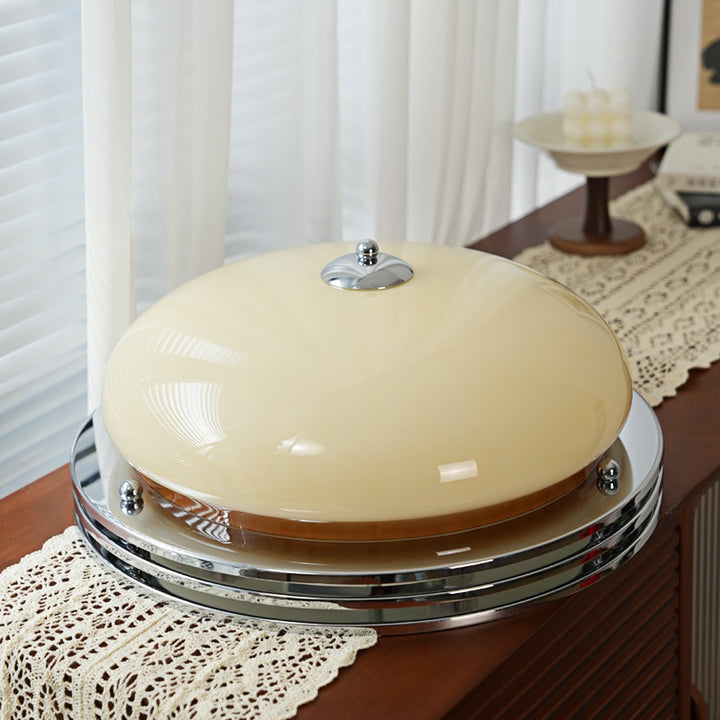 Plafonnier semi-encastré à 3 lumières traditionnel vintage en fer et verre pour couloir 