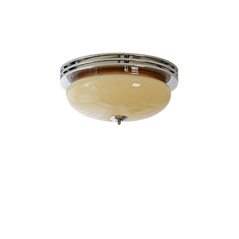 Plafonnier semi-encastré à 3 lumières traditionnel vintage en fer et verre pour couloir 