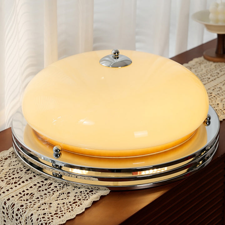 Plafonnier semi-encastré à 3 lumières traditionnel vintage en fer et verre pour couloir 