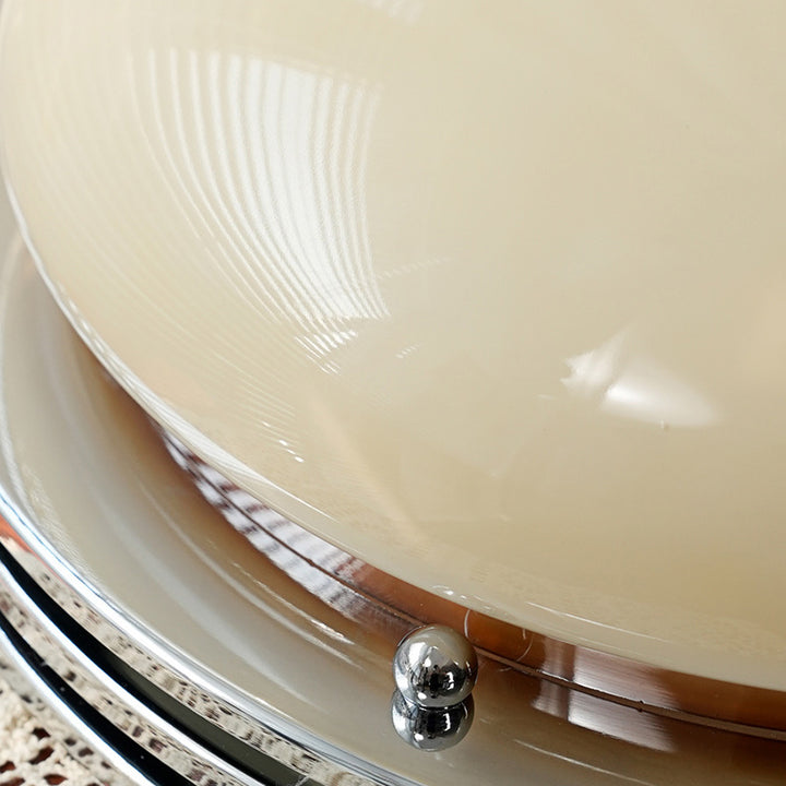 Plafonnier semi-encastré à 3 lumières traditionnel vintage en fer et verre pour couloir 