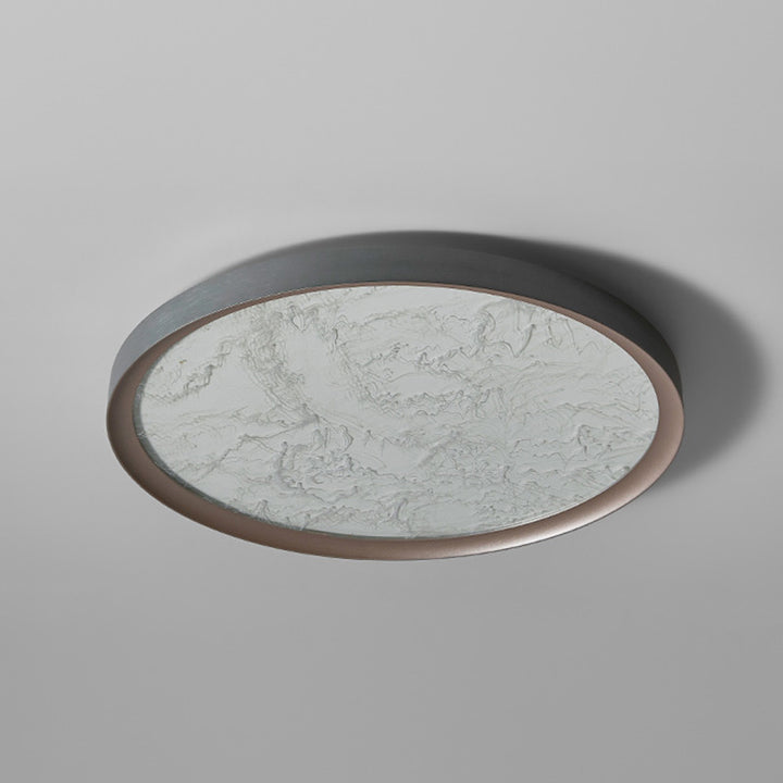 Plafonnier LED Rond en Aluminium et Acrylique avec Flamme en Fer Simplicité Moderne pour Chambre 