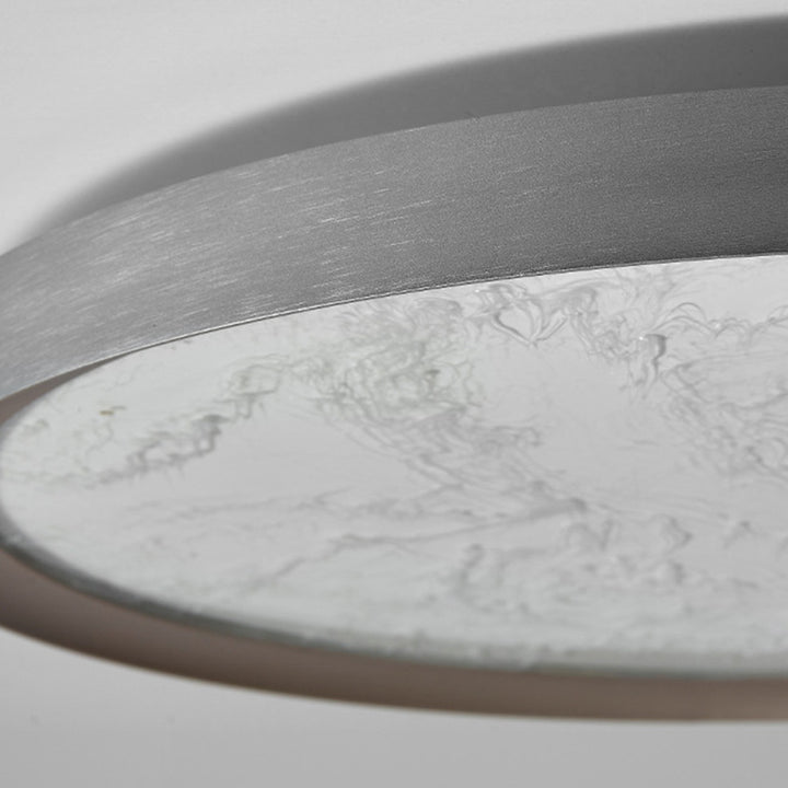 Plafonnier LED Rond en Aluminium et Acrylique avec Flamme en Fer Simplicité Moderne pour Chambre 