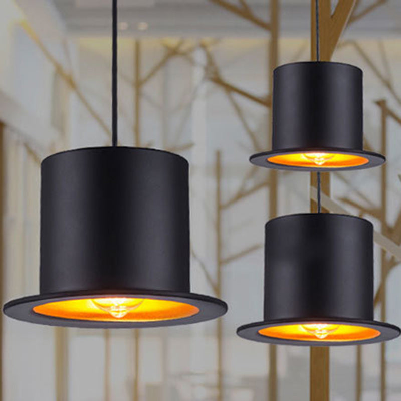 Zeitgenössische kreative Hut Zylinder Aluminium Metall 1-Licht Pendelleuchte für Esszimmer 