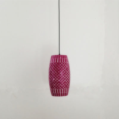 Zeitgenössische Küstenglas Zylinder Mosaik 1/2 Licht Pendelleuchte für Esszimmer 