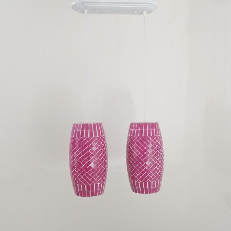 Zeitgenössische Küstenglas Zylinder Mosaik 1/2 Licht Pendelleuchte für Esszimmer 