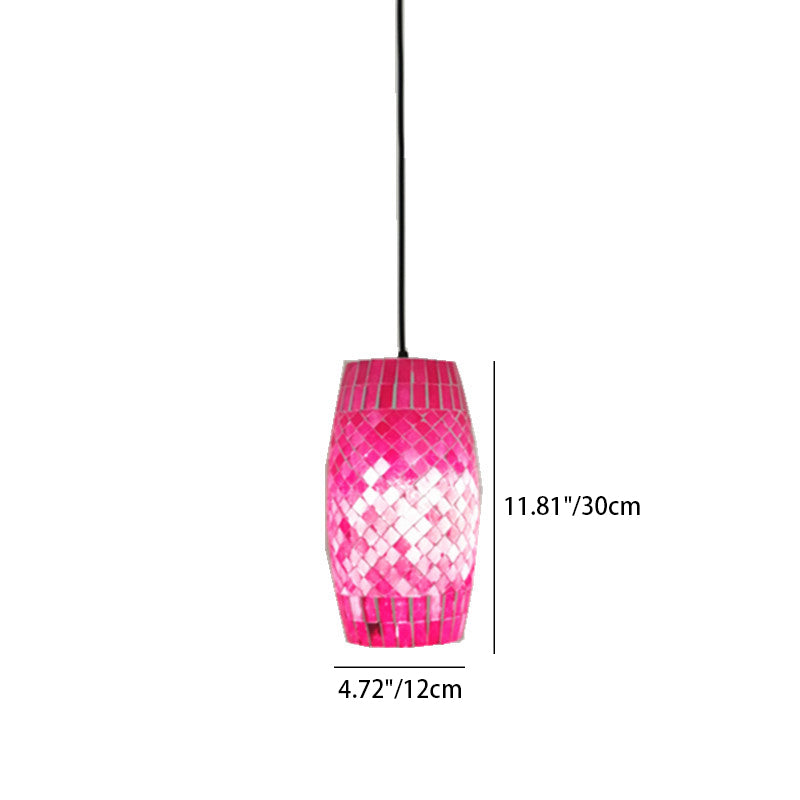 Zeitgenössische Küstenglas Zylinder Mosaik 1/2 Licht Pendelleuchte für Esszimmer 