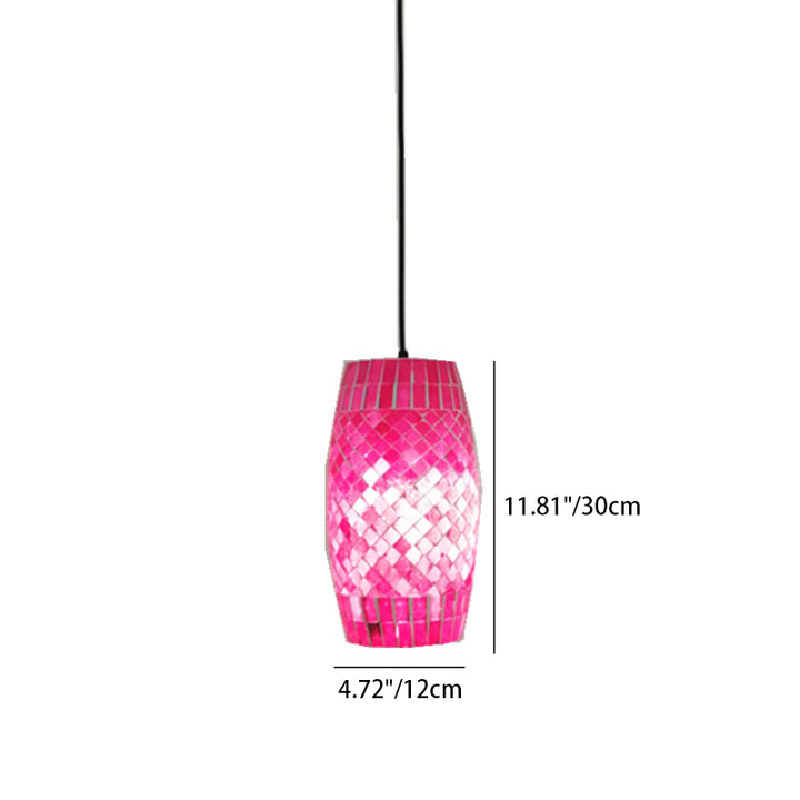 Zeitgenössische Küstenglas Zylinder Mosaik 1/2 Licht Pendelleuchte für Esszimmer 