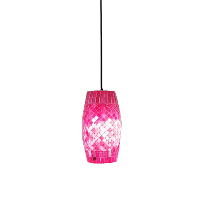Zeitgenössische Küstenglas Zylinder Mosaik 1/2 Licht Pendelleuchte für Esszimmer 