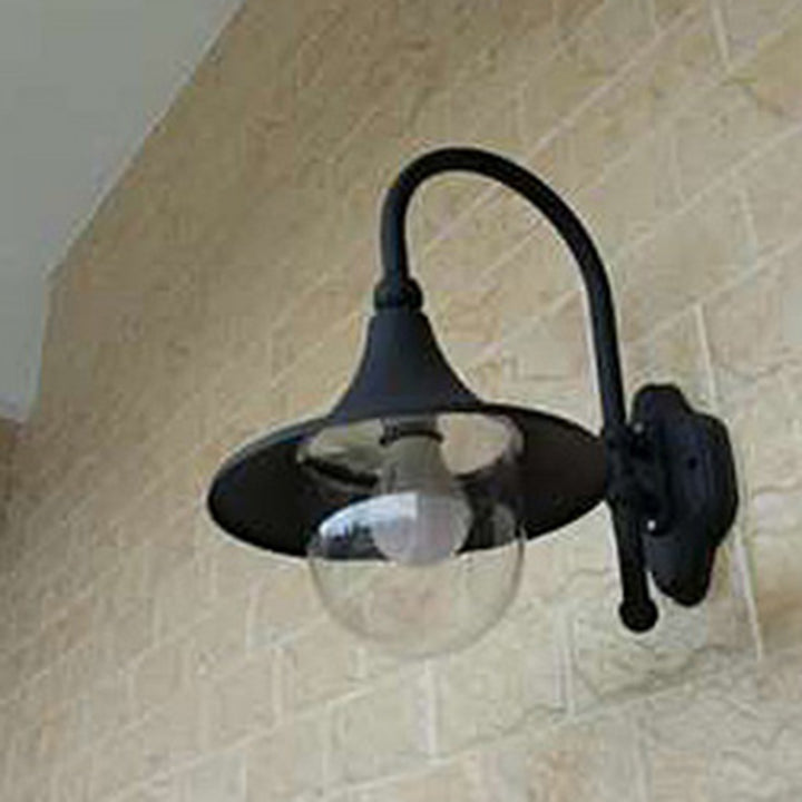 Zeitgenössische industrielle wasserdichte Aluminium-PVC-Kegel-Horn 1-Licht-Wandleuchte für Außenpatio 