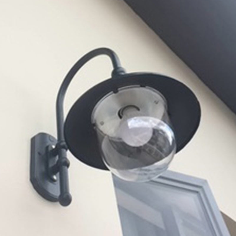 Zeitgenössische industrielle wasserdichte Aluminium-PVC-Kegel-Horn 1-Licht-Wandleuchte für Außenpatio 