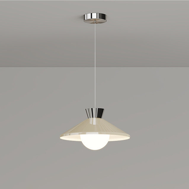 Lustre à LED conique en verre et fer scandinave contemporain avec bras oscillant pour salle à manger 