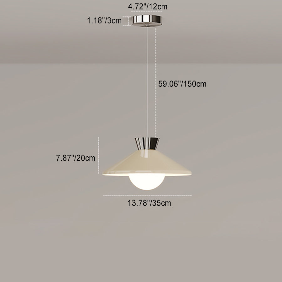 Lustre à LED conique en verre et fer scandinave contemporain avec bras oscillant pour salle à manger 