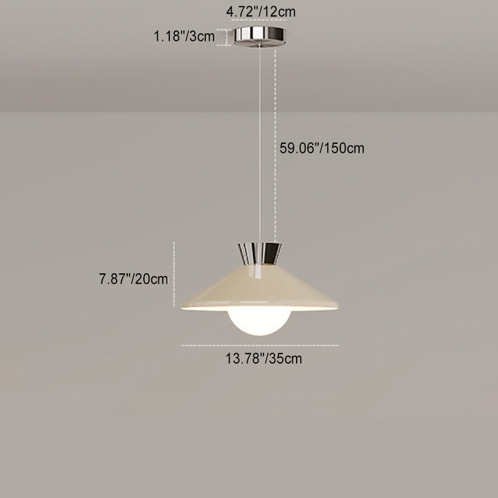 Lustre à LED conique en verre et fer scandinave contemporain avec bras oscillant pour salle à manger 