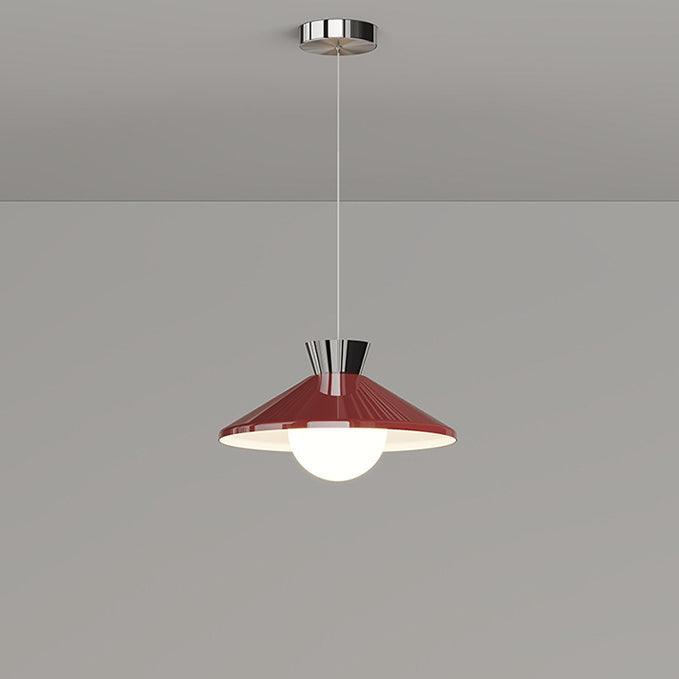 Lustre à LED conique en verre et fer scandinave contemporain avec bras oscillant pour salle à manger 