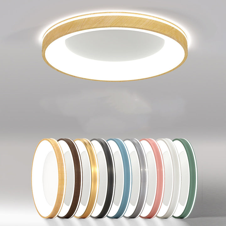 Plafonnier LED rond en aluminium PMMA silice minimaliste moderne pour chambre à coucher 