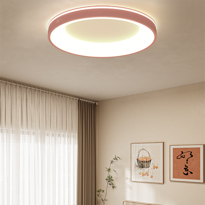 Plafonnier LED rond en aluminium PMMA silice minimaliste moderne pour chambre à coucher 