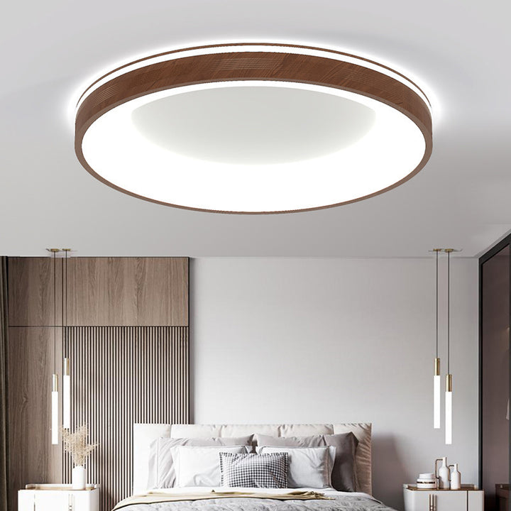 Plafonnier LED rond en aluminium PMMA silice minimaliste moderne pour chambre à coucher 