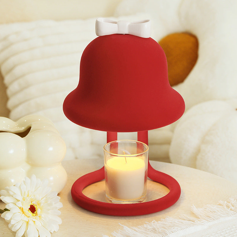 Lampe de table contemporaine scandinave à cloche en fer floqué avec nœud papillon et une lumière fondante pour chambre à coucher 