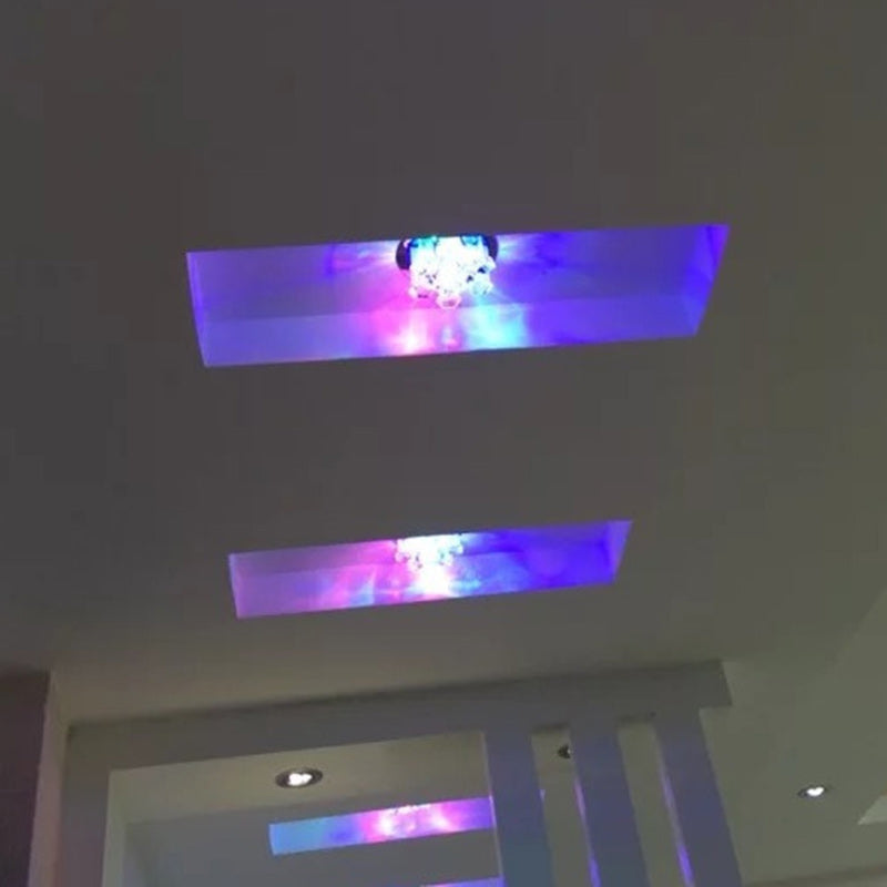 Modern Luxury Crystal Round Flower LED Flush Mount Ceiling Light For Hallway