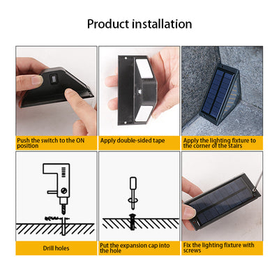 إضاءة LED مثلثية مقاومة للماء بالطاقة الشمسية ABS PS بتصميم بسيط حديث للإضاءة الخارجية لفناء خارجي 