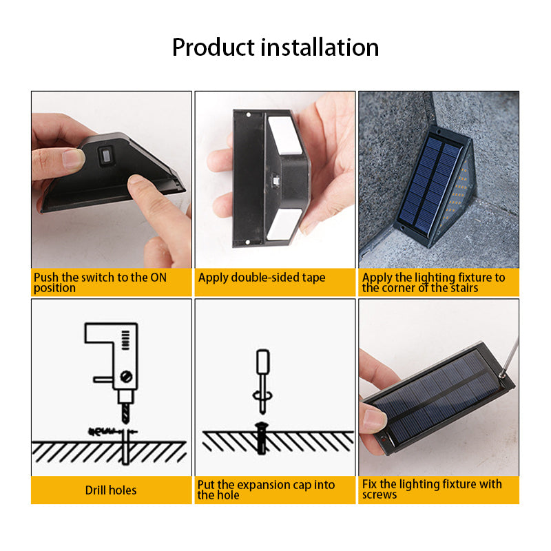 إضاءة LED مثلثية مقاومة للماء بالطاقة الشمسية ABS PS بتصميم بسيط حديث للإضاءة الخارجية لفناء خارجي 