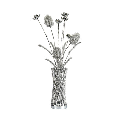 Modern Art Deco Aluminum Wire Weaving Vase LED Standing Floor Lamp For Living Room