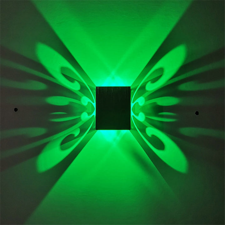 Moderne Einfachheit Aluminium Cube Schmetterling LED Wandleuchte Lampe für Flur 