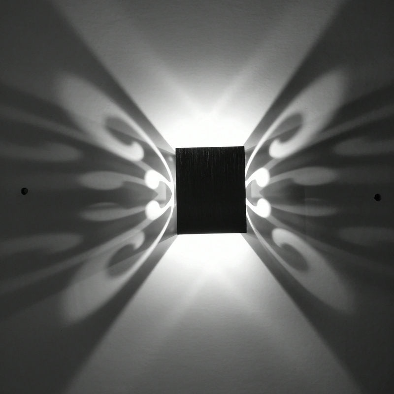 Moderne Einfachheit Aluminium Cube Schmetterling LED Wandleuchte Lampe für Flur 