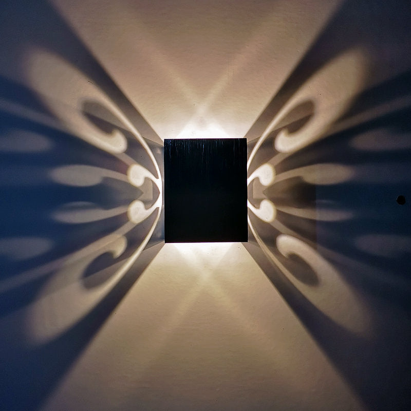 Moderne Einfachheit Aluminium Cube Schmetterling LED Wandleuchte Lampe für Flur 