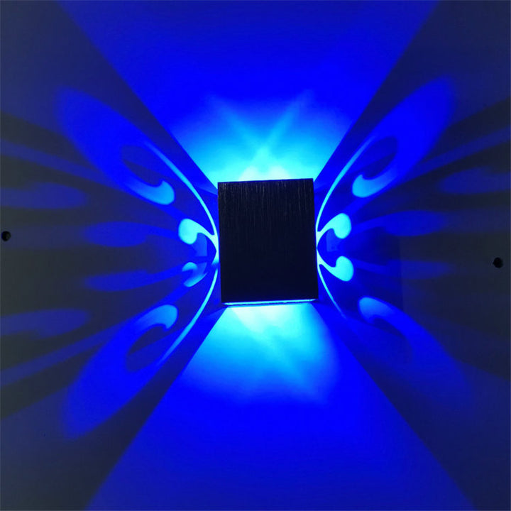 Moderne Einfachheit Aluminium Cube Schmetterling LED Wandleuchte Lampe für Flur 