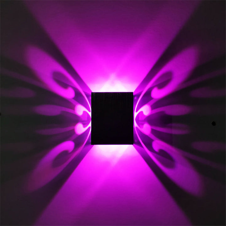 Moderne Einfachheit Aluminium Cube Schmetterling LED Wandleuchte Lampe für Flur 