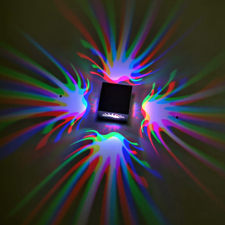 Zeitgenössische kreative Aluminium Palm vier Seiten aus Licht Cube LED Wandleuchte Lampe für Flur 